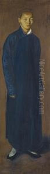 Portrait Of A Chinese Monk Oil Painting by Aleksandr Evgen'evich Iakovlev