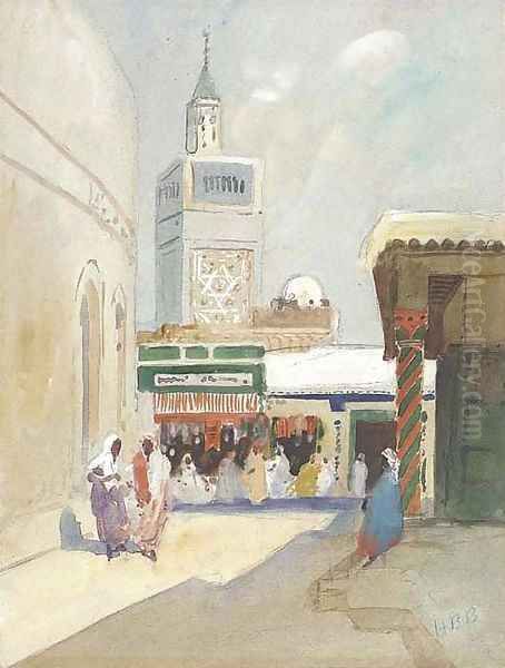 Street scene, Tunisia Oil Painting by Hercules Brabazon Brabazon