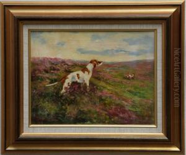 Hundar I Landskap Oil Painting by Johann Gustaf, Gosta Ydstrom