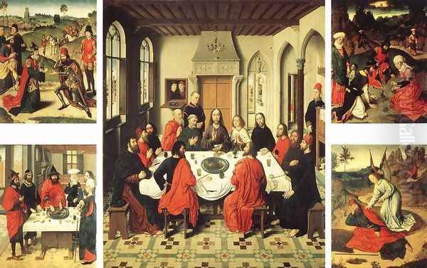 Altarpiece of the Holy Sacrament 1464-67 Oil Painting by Dieric the Elder Bouts