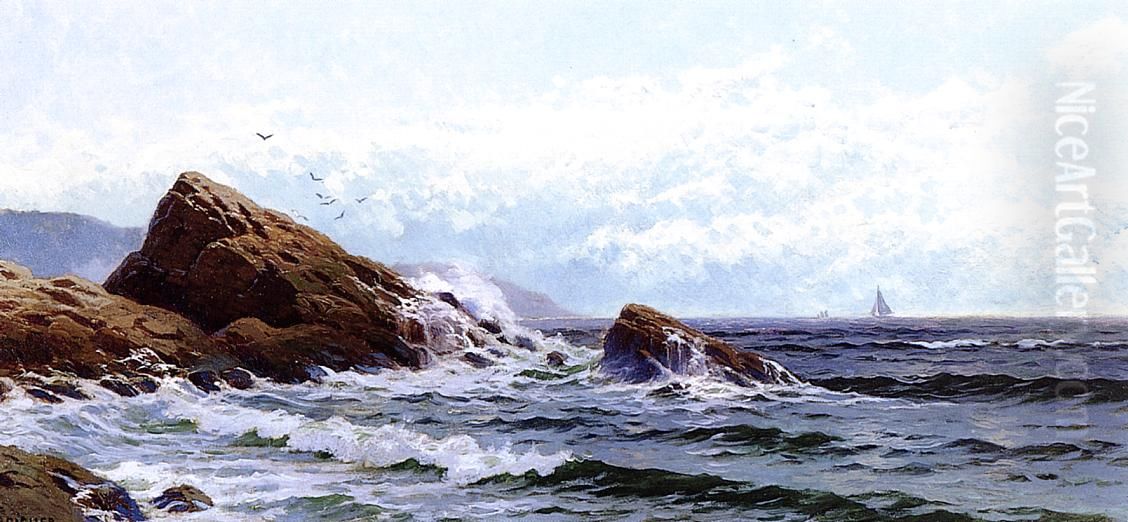 Crashing Waves Oil Painting by Alfred Thompson Bricher