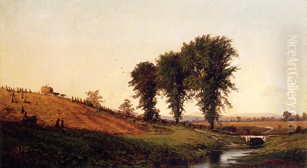 Haying Oil Painting by Alfred Thompson Bricher