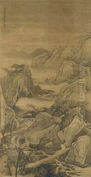 Visiting A Friend In The Mountains Oil Painting by Ma Yuanyin