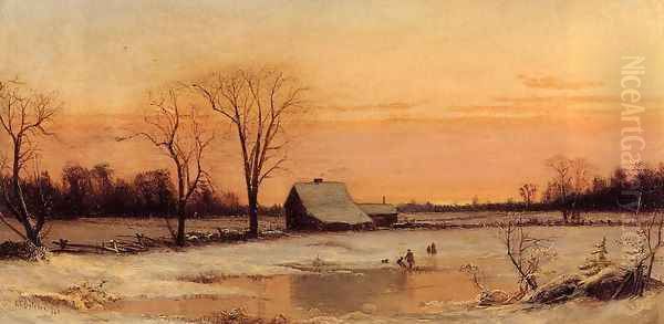 Winter Landscape Oil Painting by Alfred Thompson Bricher