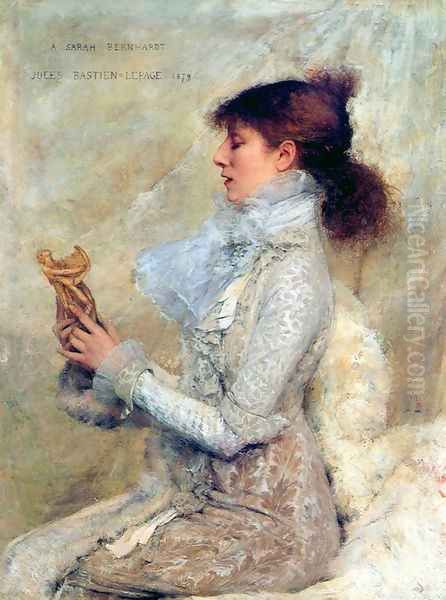Portrait of Sarah Bernhardt Oil Painting by Jules Bastien-Lepage