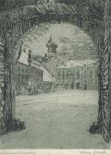 Gate Oil Painting by Franz Zack