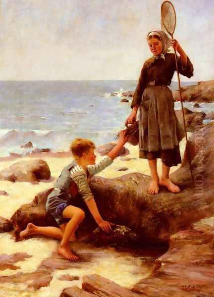 Les Enfants Pecheurs (The Fisherman's Children) Oil Painting by Jules Bastien-Lepage