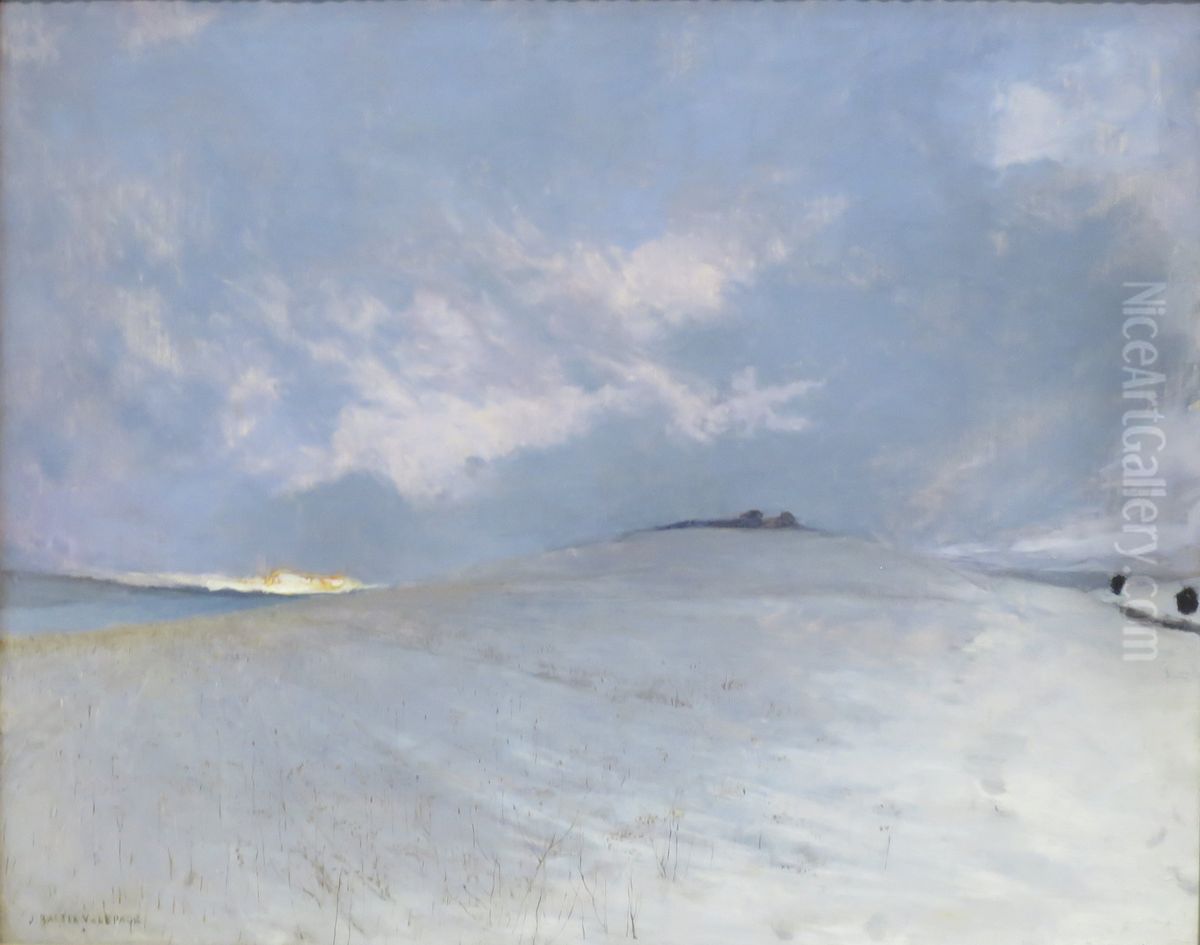 Snow Effect, Damvillers Oil Painting by Jules Bastien-Lepage