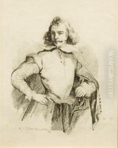 Personaje De Corte Oil Painting by Eduardo Zamacois y Zabala