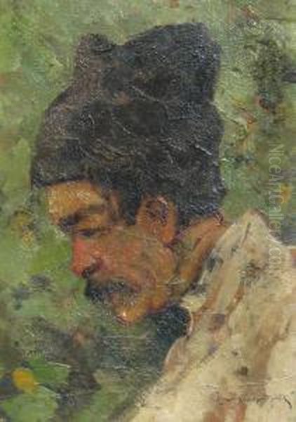 Peasant Oil Painting by Dall Zamphiropol