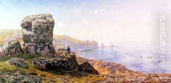 Golden Prospects, St. Catherine's Well, Land's End, Cornwall 1881 Oil Painting by John Edward Brett