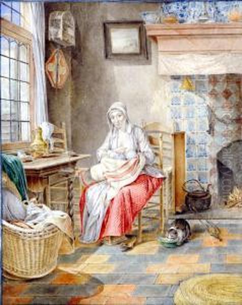 Mere Et Enfant Oil Painting by Gerrit Zegelaar