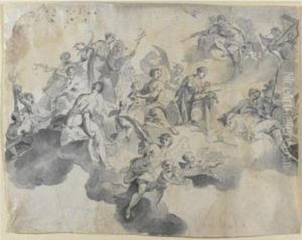 Studio Per Soffitto Oil Painting by Johannn Jakob Zeiller