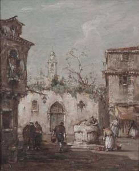 Campiello Veneziano Oil Painting by E. Zeno