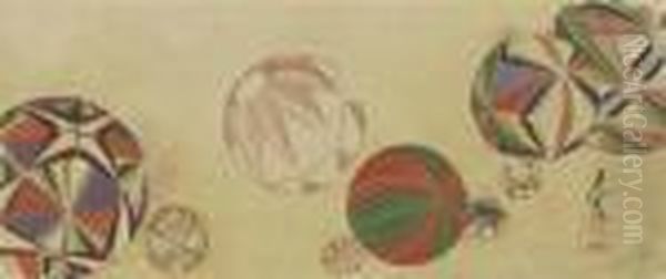 Kemari Balls Oil Painting by Zeshin Shibata