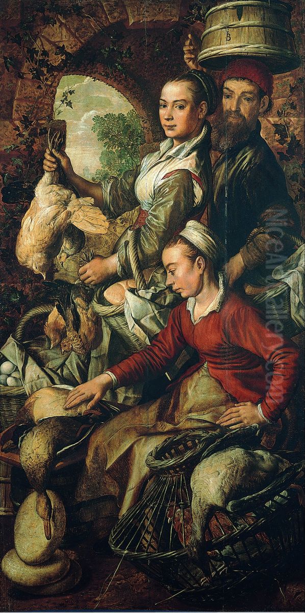 Market Scene Oil Painting by Joachim Beuckelaer