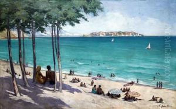 Beach Oil Painting by Mario Zhekov