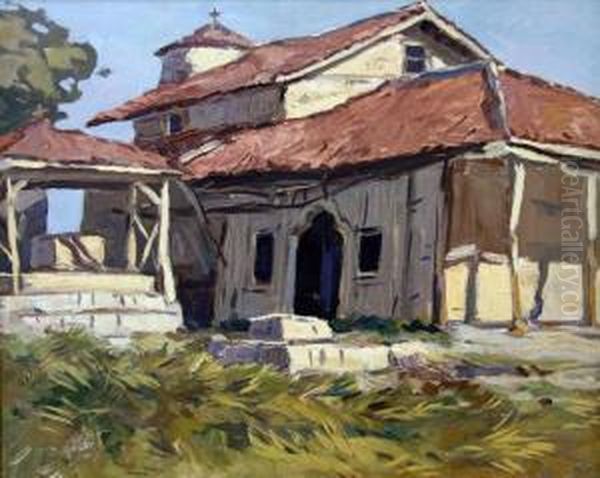 Monastery Oil Painting by Mario Zhekov