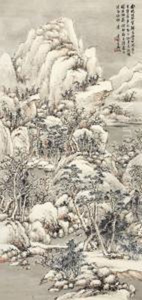 Snowy Scene Oil Painting by Wu Zheng