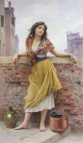 Die Wassertragerin (The Watercarrier) Oil Painting by Eugene de Blaas