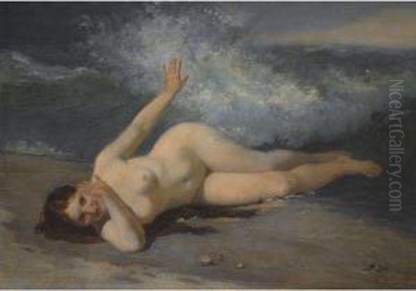 The Bather Oil Painting by Firs Sergeevich Zhuravlev