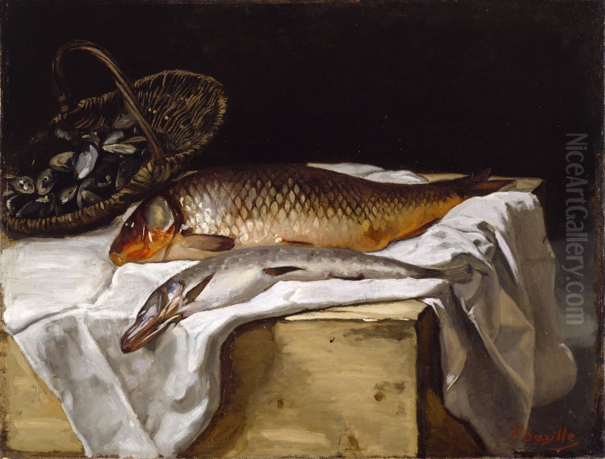 Still Life with Fish Oil Painting by Frederic Bazille
