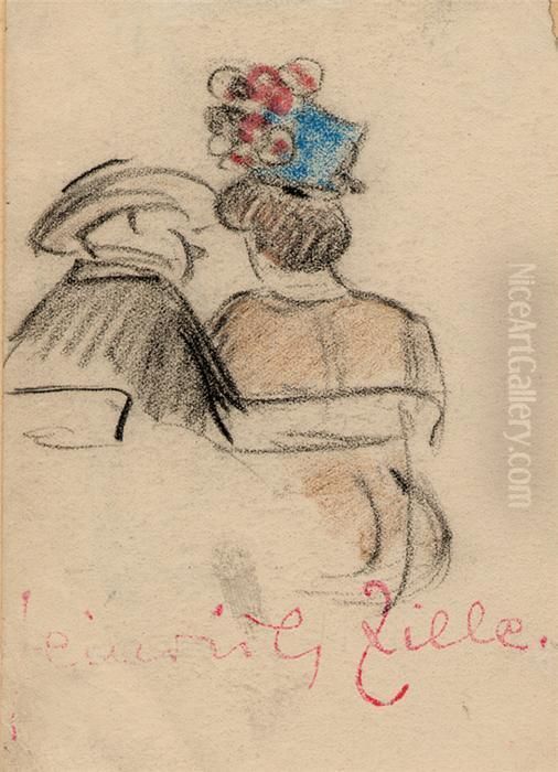 Wenn Die Spatzen Schlafen Gehn Abends Um Dreiviertel Oil Painting by Heinrich Zille