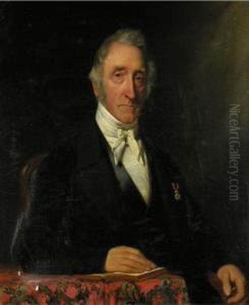 Portrait Eines Herrn Mit Orden Oil Painting by Johann Georg Gerstenhauer Zimmerman