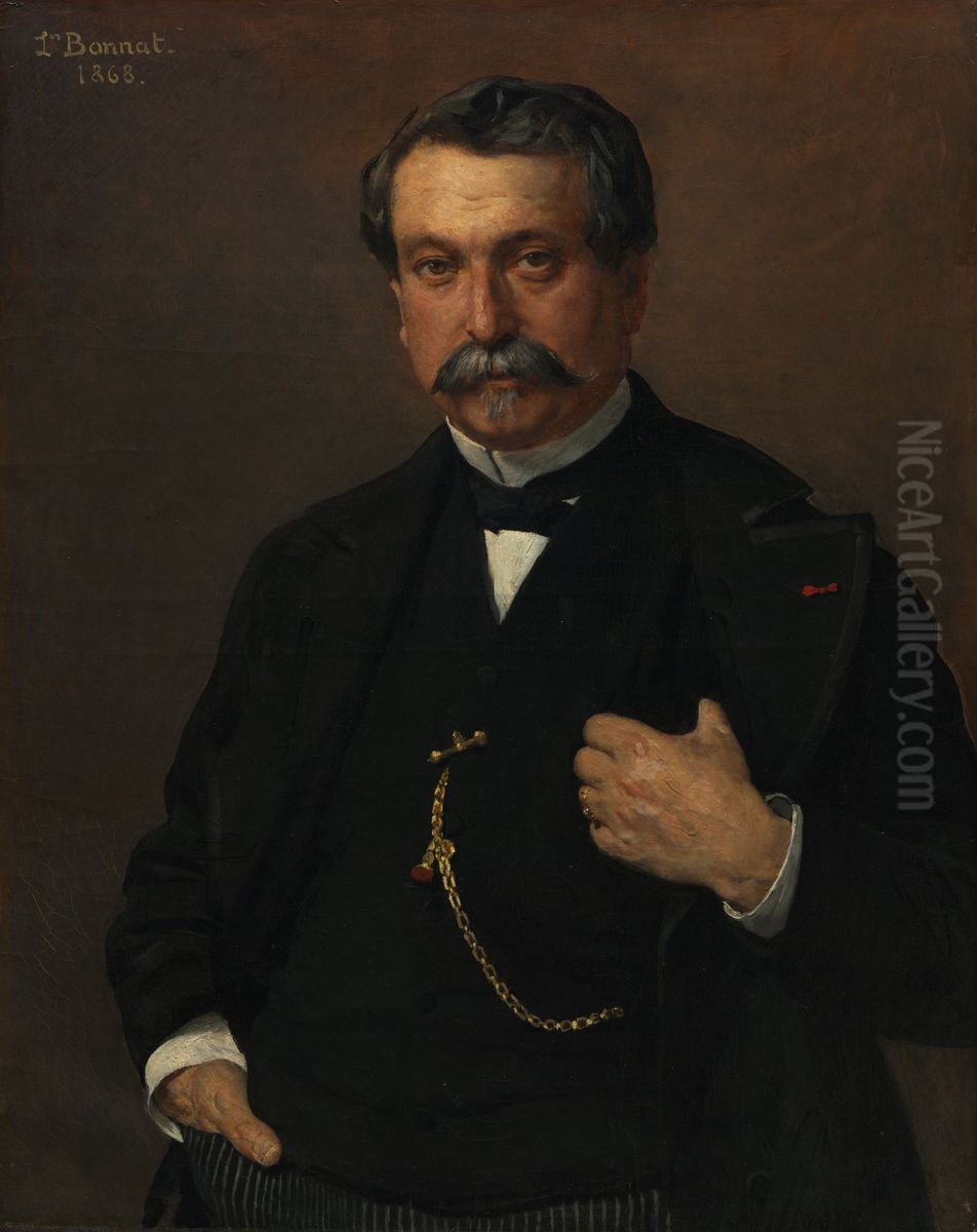 Portrait of a Man Oil Painting by Leon Bonnat