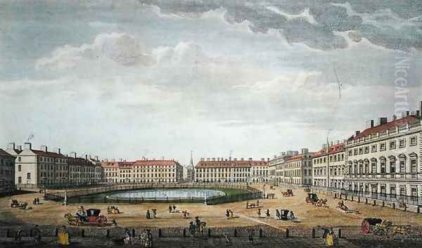 A View of St. James's Square, London, 1753 Oil Painting by Thomas Bowles
