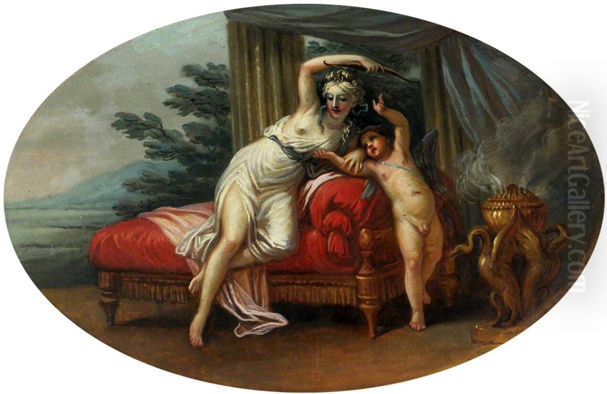 Venus And Cupid Oil Painting by Antonio Zucchi