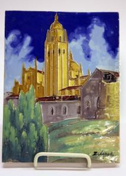 Pueblo Oil Painting by Daniel Zuloaga Boneta