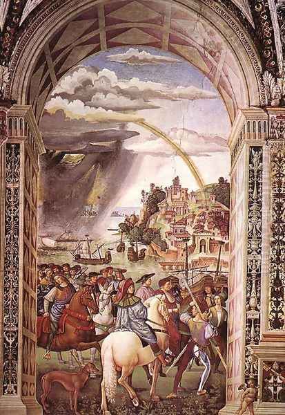 Aeneas Piccolomini Leaves for the Council of Basle 1502-08 Oil Painting by Bernardino di Betto (Pinturicchio)