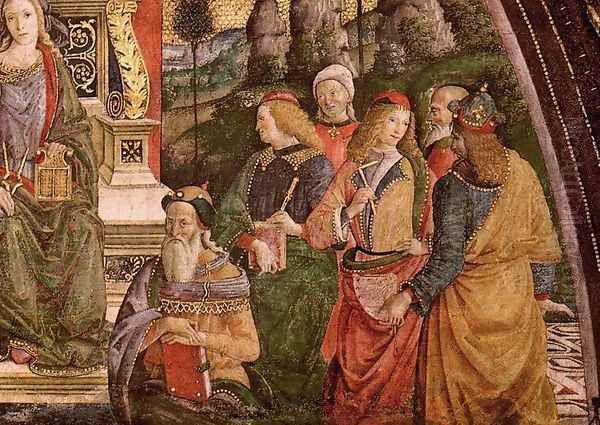 The Arithmetic (lower right view) Oil Painting by Bernardino di Betto (Pinturicchio)