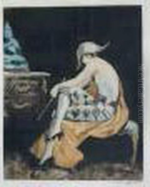 L'arlequin Oil Painting by William Ablett