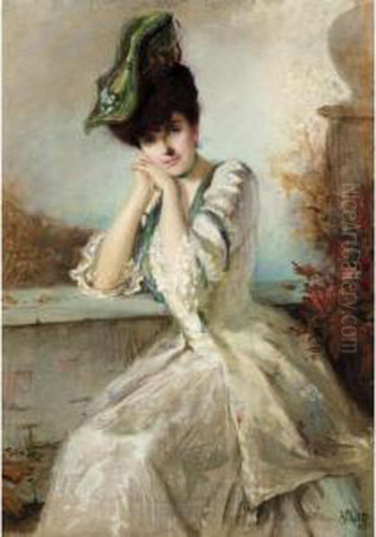 Portrait Of A Lady Oil Painting by William Ablett