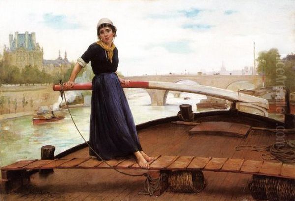 Along the Seine Oil Painting by Henry Bacon