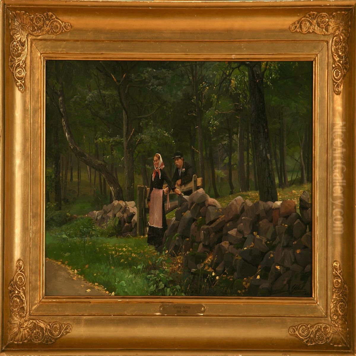 Yes Or No! A Proposal Scene Oil Painting by Georg Nicolaj Achen