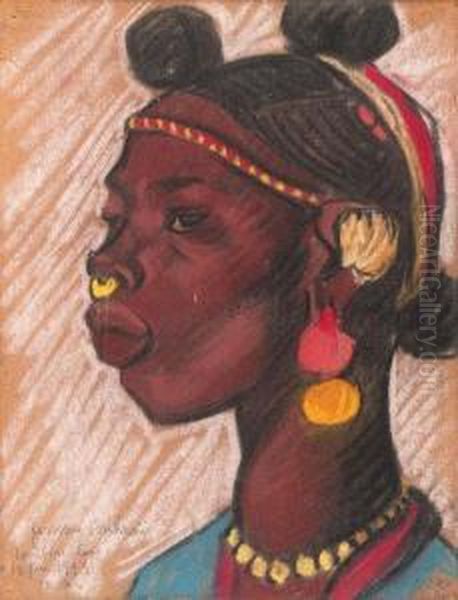Sonrai Woman, Tombouctou Oil Painting by Marcelle Ackein