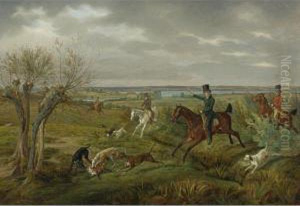 Count Halm On His Basedow Estate
 With Seedorf Manor And The Malachinersee In The Distance Oil Painting by Adam Albrecht