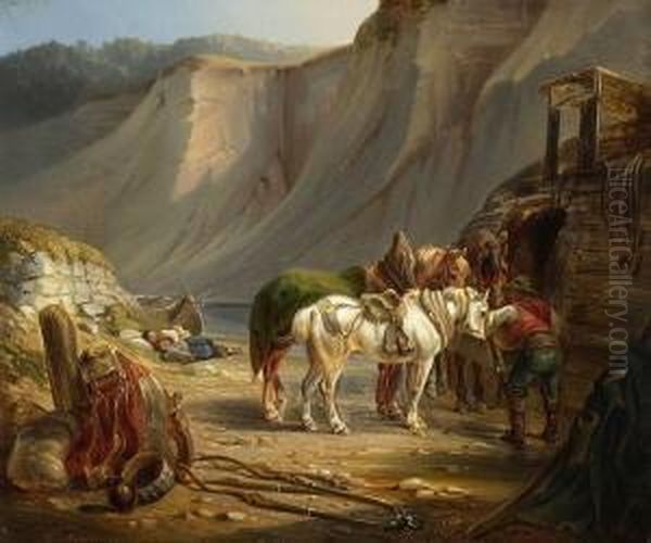 Die Schifferlend Bei
 Wasserburg Oil Painting by Eugen Adam