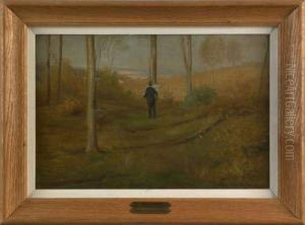 Artist And The Sea Oil Painting by Albert Jean Adolphe