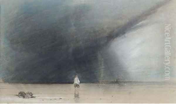 An approaching squall Oil Painting by Henry Bright