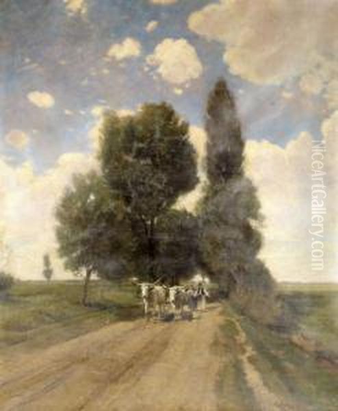 Hazafele Oil Painting by Gyula Agghazy