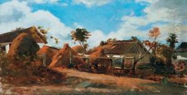 Somogyi Falureszlet Oil Painting by Gyula Agghazy