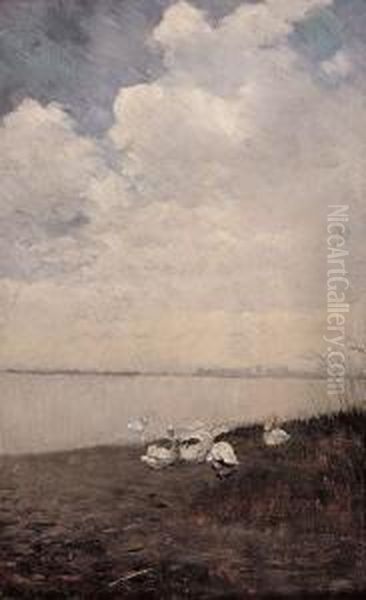 Libak A Toparton Oil Painting by Gyula Agghazy