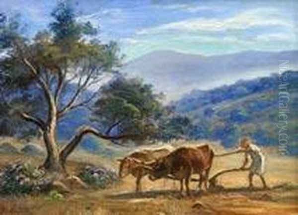 labour Au Maroc Oil Painting by Romeo Charles Aglietti