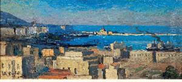 Le Port D'alger Oil Painting by Romeo Charles Aglietti