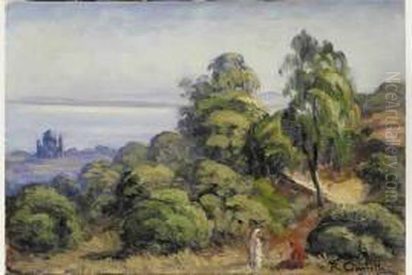 Baie D'alger Vue De Notre Dame D'afrique Oil Painting by Romeo Charles Aglietti