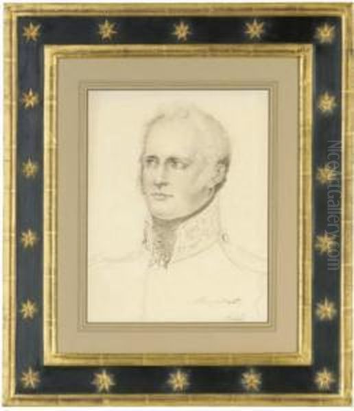 Portrait Of Tsar Alexander I Of 
Russia, Bust-length, In Formal Dress (illustrated); And Portrait Of King
 George Iv, Bust-length, Turned To The Left Oil Painting by Agostino Aglio